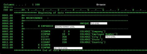 read physical file in cl program