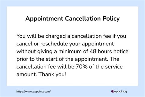 reason to cancel appointment