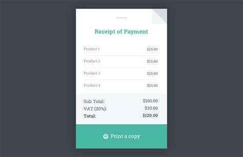 receipt template html codepen