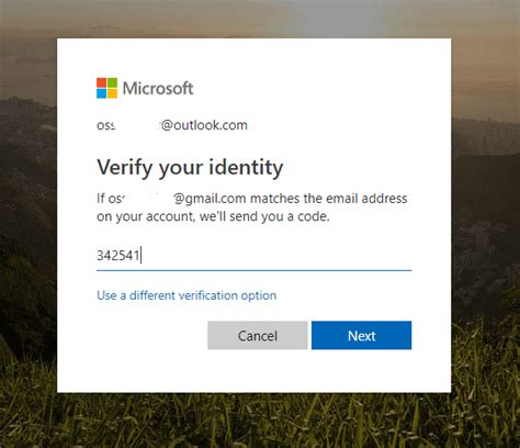 receiving verification code from microsoft
