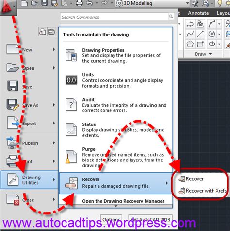 recover command autocad