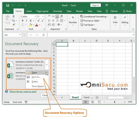 recover excel data after save