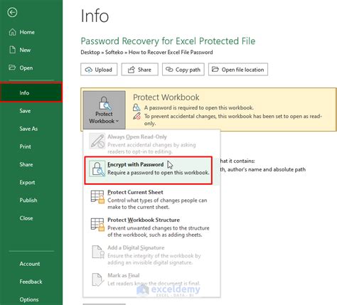 recover excel file password