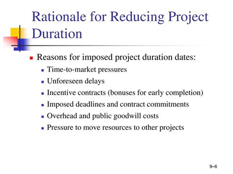 reducing project duration examples