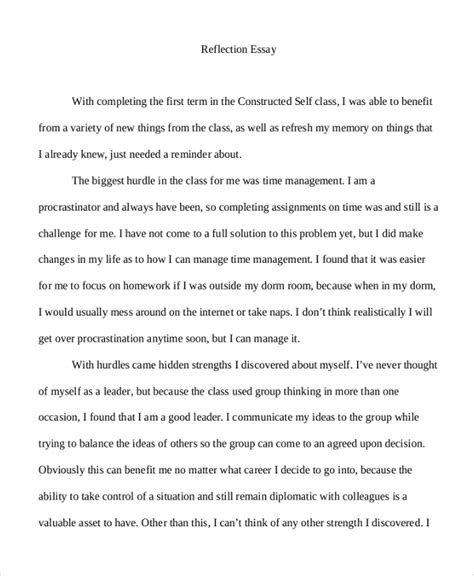 reflection paper example pdf