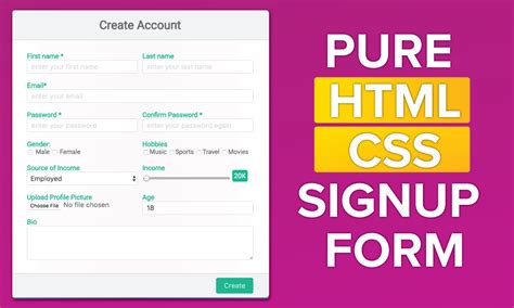 registration form html css code