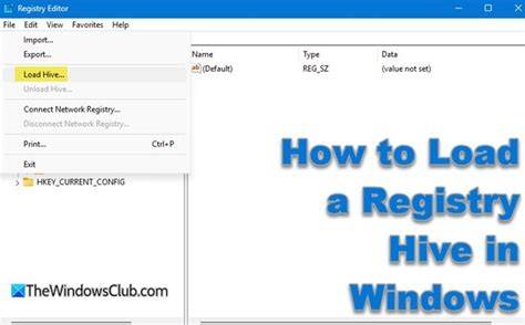 registry editor unload hive
