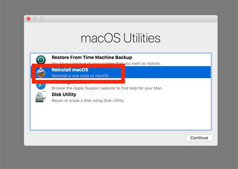 reinstall macos from internet
