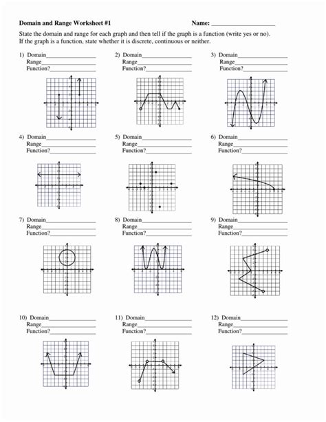 relations domain range and functions answer key