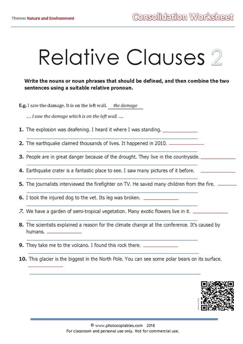 relative and non relative clauses exercises