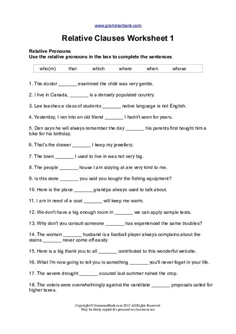 relative clauses with prepositional verbs exercises pdf