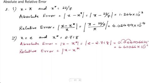 relative error numerical analysis