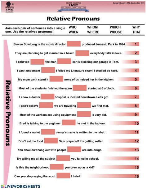 relative pronouns worksheet with answers pdf