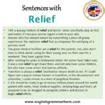 relief example sentence