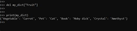 remove a key value pair from dictionary python