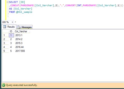 remove decimal point in sql