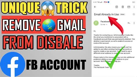 remove gmail from disabled facebook account