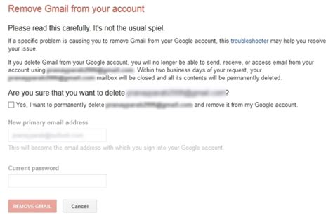 remove gmail from facebook