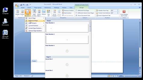 remove header in word 2007