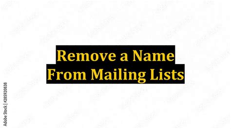 Remove Name From Catalog Mailing Lists