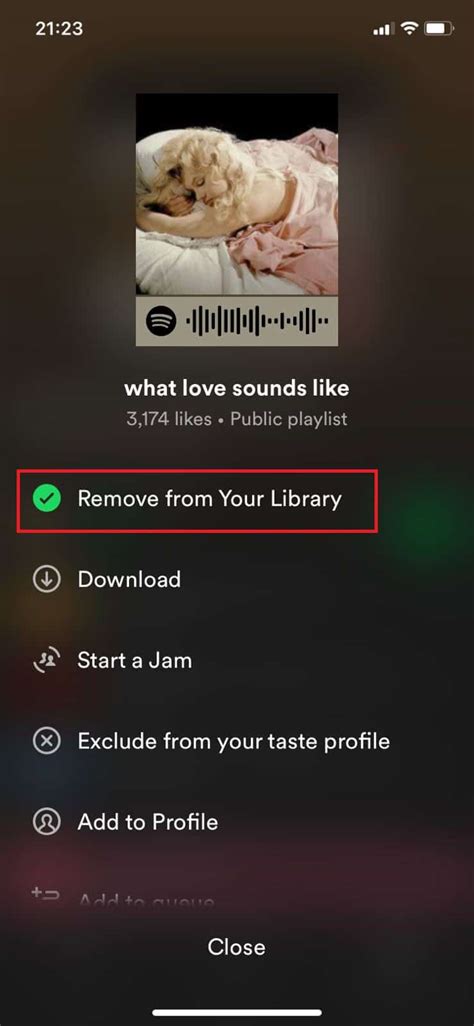 remove playlist from spotify library