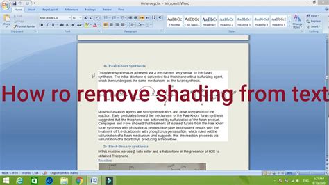 remove shading in word doc