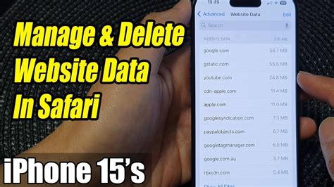 remove website data from iphone