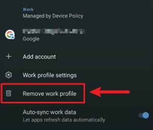remove work apps from android phone