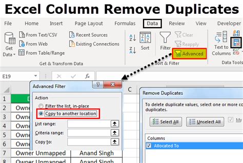 removing duplicates from multiple columns in excel