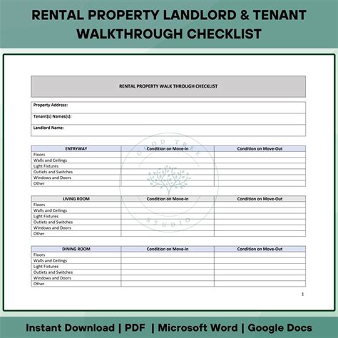 Rental Walkthrough List
