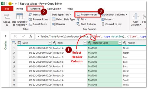 replace multiple values in excel power query
