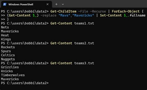 replace text in multiple files powershell