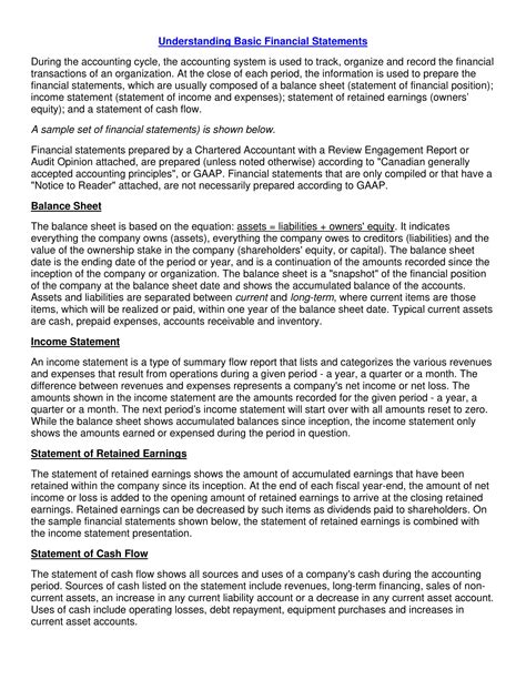 report statement example