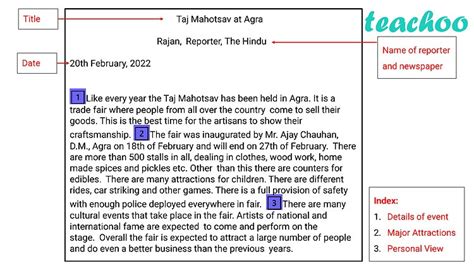 report writing for class 8 with answers