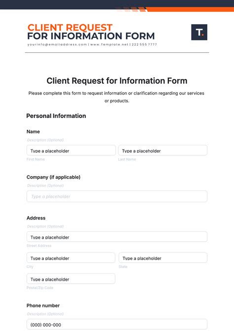 Request For Information Form Template