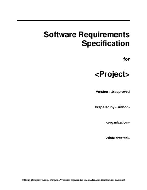 requirement specification example pdf