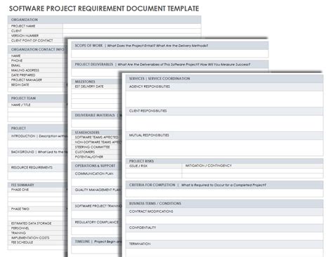 Requirement Templates For Project