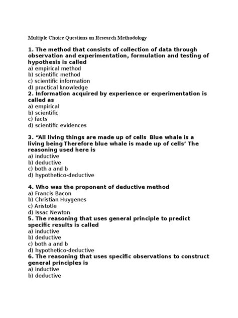 research method practice questions