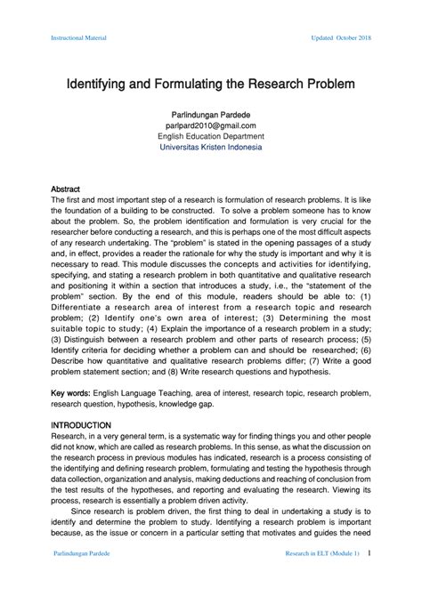 research problem introduction