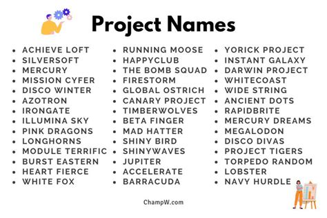 research project name examples