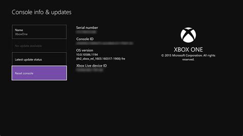reset xbox one console to factory defaults