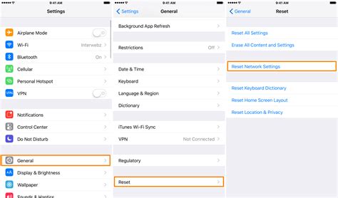 resetting the network settings on IOS 16