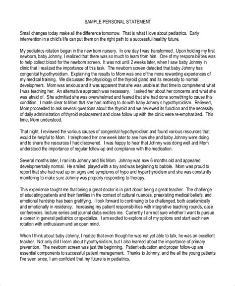 residency application personal statement examples