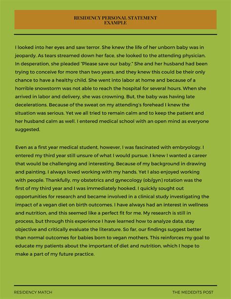residency personal statement examples reddit