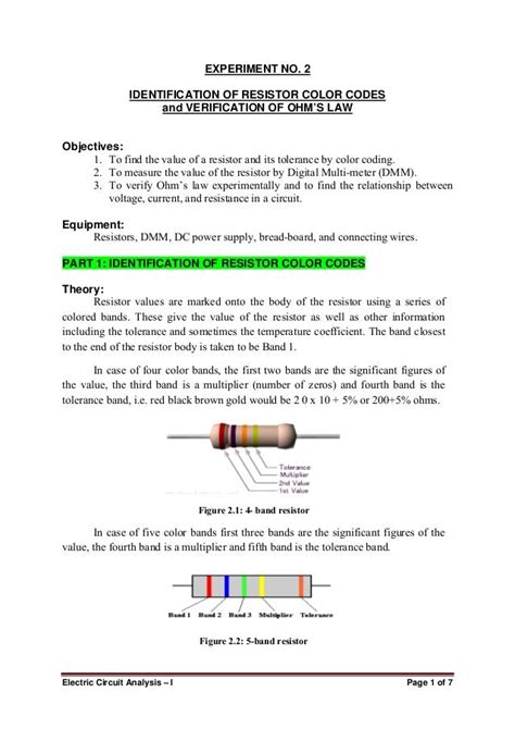resistor color coding lesson plan