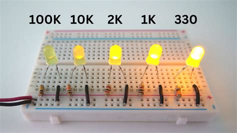 resistor value for led