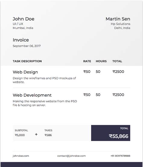 responsive invoice email template html code free download