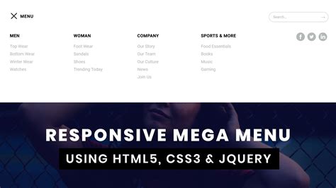 responsive mega menu html css codepen