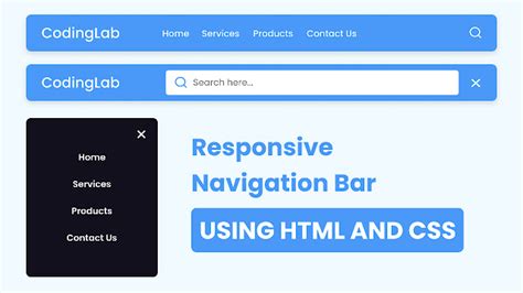 responsive navigation bar html css code