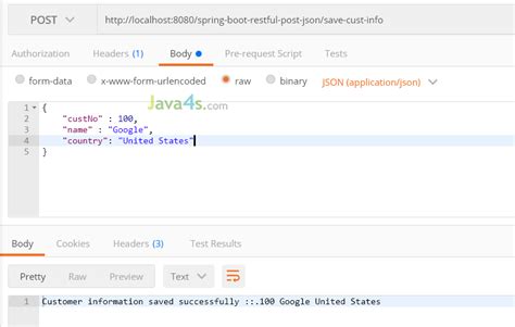 rest api post json example java